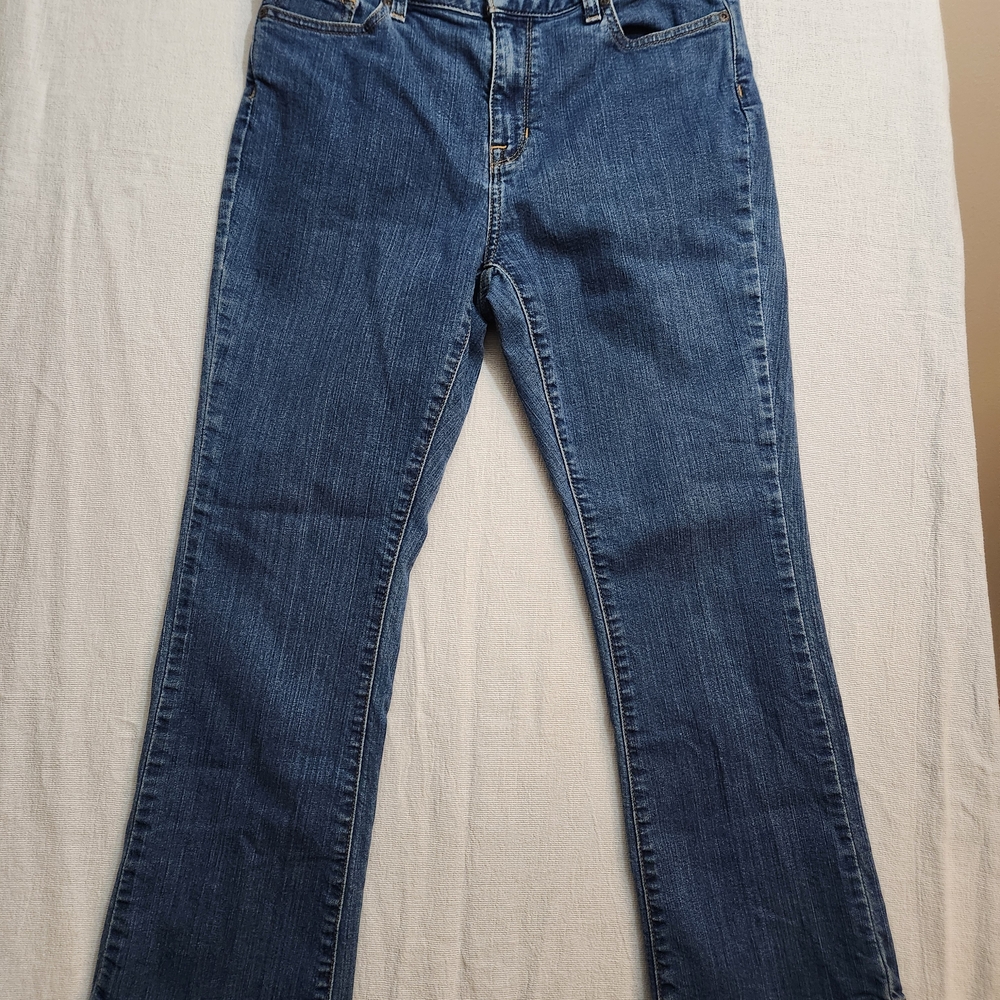 Womans Petite Size 10‎ L.L. Bean Deep Indigo Boot Cut Jeans